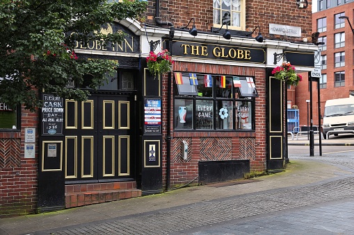 The Globe inn and pub in Sheffield, Yorkshire, UK. Sheffield is the 6th largest city in the UK with population of 529,541.