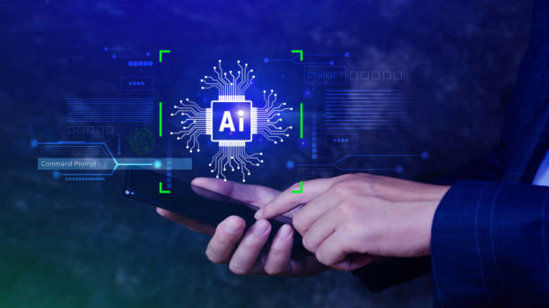 istock Ai tech, Businessman using virtual graphic Global Internet connect A.I. Chat with AI, Artificial Intelligence, using command prompt for generates something, Futuristic technology transformation. 1977781236