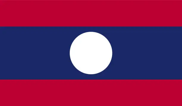 Vector illustration of Laos Flag Vector Design Stock Illustration