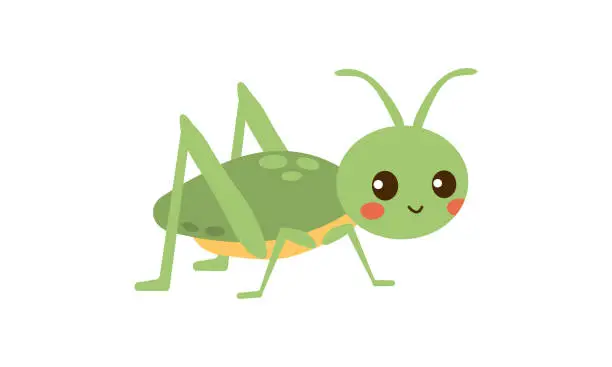 Vector illustration of Grasshopper flat icon. You can be used grasshopper icon print cartoon flat style isolate on white background , promotional materials,flayer , banner, children book , sticker