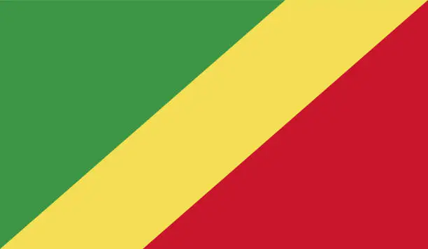 Vector illustration of Republic of the Congo Flag Vector Design Stock Illustration