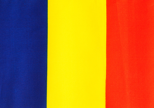 Flat Chad Republic Fabric Flag Background Close Up.