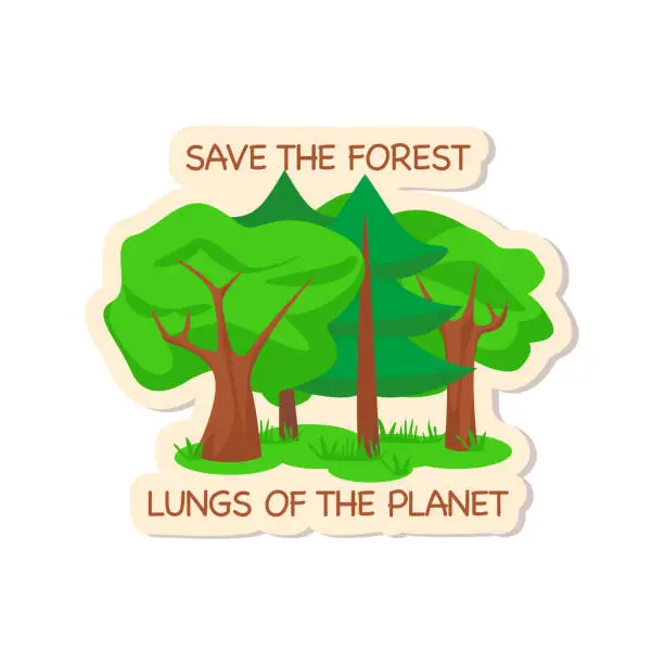Vector illustration of ecology stickers 64