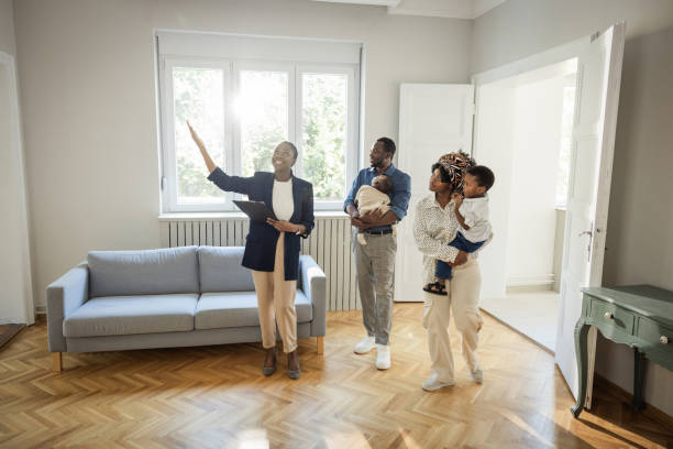 Young family buying house