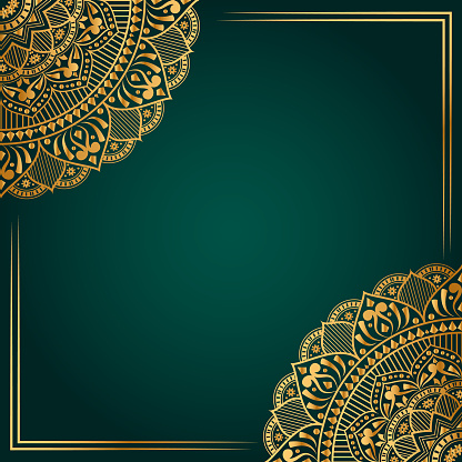 Vintage luxury golden mandala arabesque islamic pattern for wedding invitation