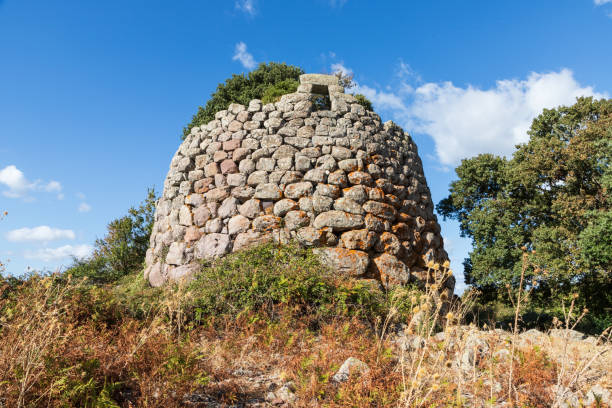 Nuraghe Orolo, near Bortigali, Sardinia, Italy. Nuraghes are prehistoric dwellings typical in Sardinia. The main tower is 14 metres high and is a tholos-style nuraghe. There are thousands of nuraghes in sardinia and some are well preserved.