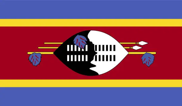 Vector illustration of Swaziland Flag Vector Design Stock Illustration