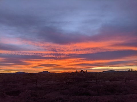 January Sunset in the high desert of Christmas Valley, Oregon USA