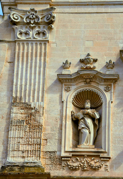 Baroque details of the Mother Church of Saints Peter and Paul Galatina Lecce Italy