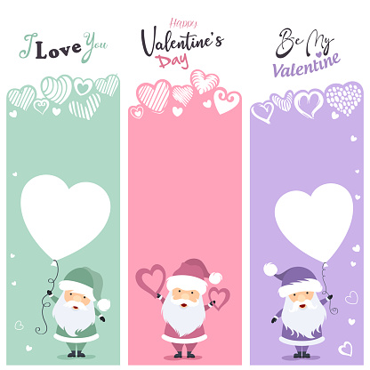 Valentine's Day vertical banners. Valentine's Day concept, vertical banners set.