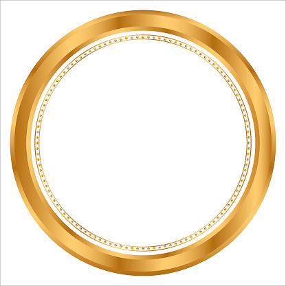 Golden circle frame border clipart