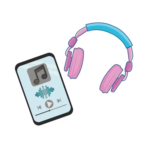 Vector illustration of earphone