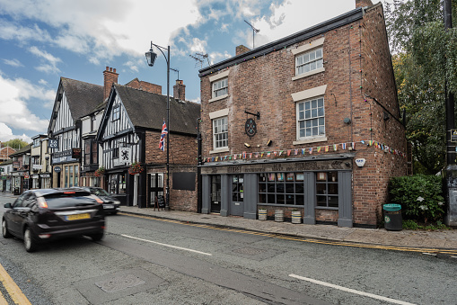 Nantwich, Cheshire, England, October 15th 2022. Restaurants on Traditional High street.