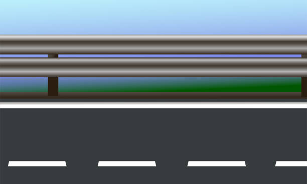istock View of a road with road markings and a bump stop. Vector illustration. 1978159832