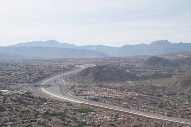 Views of the strip of the different hotels