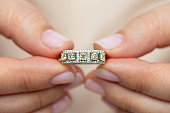 Woman Holding A Diamond Ring