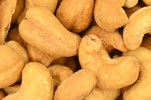 Close-up picture of cashew nuts