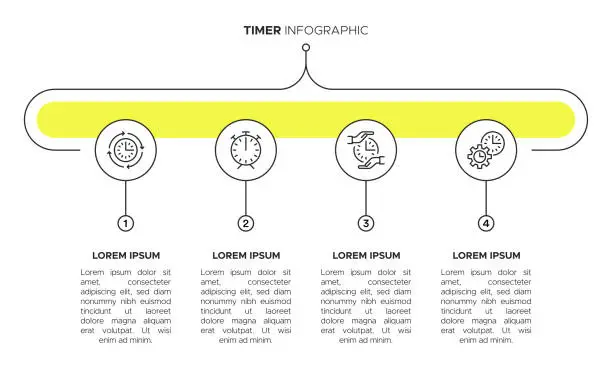 Vector illustration of Timer Infographic Template. Tıme Management Banner Vector Concept Icon