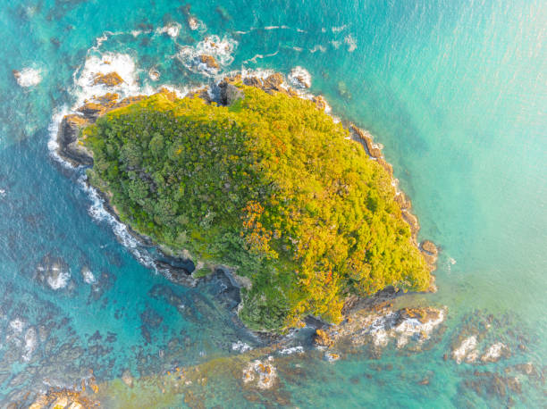 istock Drone aerial view of a turquoise water lagoon. 1978343996