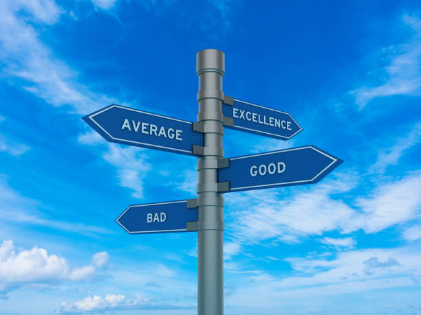 istock Directional Sign with Excellent Average Good Bad Words 1978344545