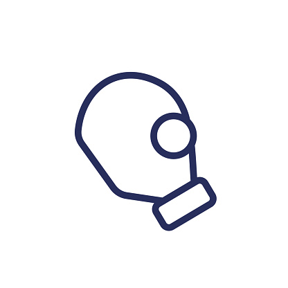 gas mask icon, respirator line vector