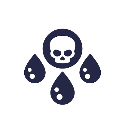 toxin icon with a skull, vector