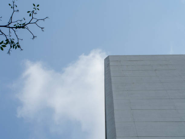 istock Building tower sky background wallpaper copy space empty top view city skyscraper outdoor exterior construction facade downtown futuristic commercial office travel structure high steel cloud industry 1978351524