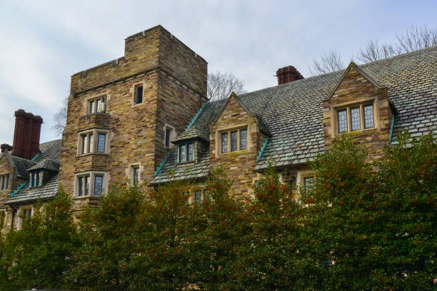 PRINCETON, NJ USA - NOVENBER 12, 2019: Holder Hall, window and architecture element. Princeton University, Princeton, New Jersey USA