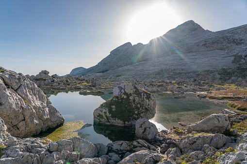 On of Seven Triglav's lakes on sunny day. Julian Alps, Slovenia