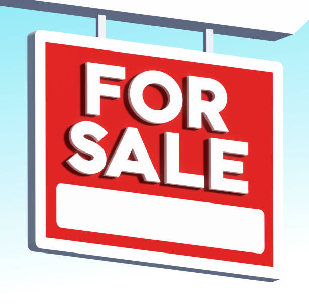 продажа недвижимости современная 3d-вывеска - forsale стоковые фото и изображения
