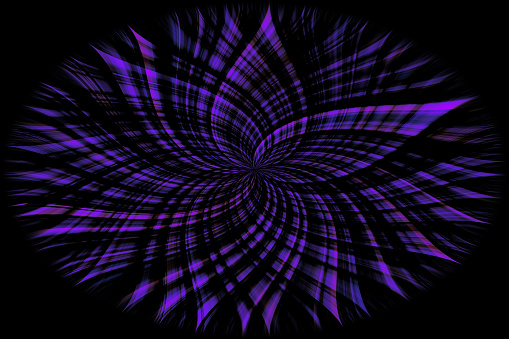 Abstract radial symmetry pattern in blue colors on a black background.