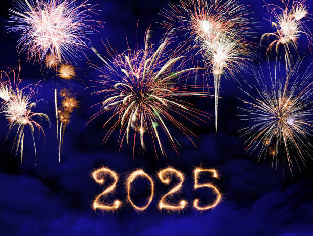 istock Sparkling New Year 2025 with fireworks 1978384525