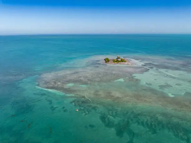 Aerial photo of remote island in the Florida Keys.