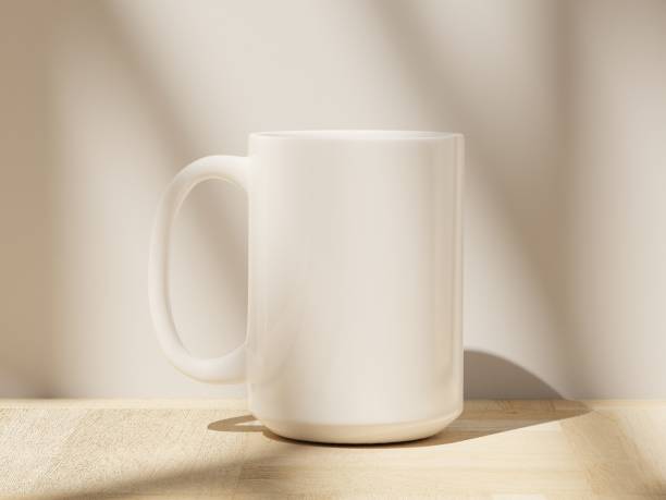15 oz Ceramic Mug with Soft Window Sunlight on a Wooden Floor