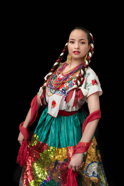 Women Mexican dancer Puebla, china poblana