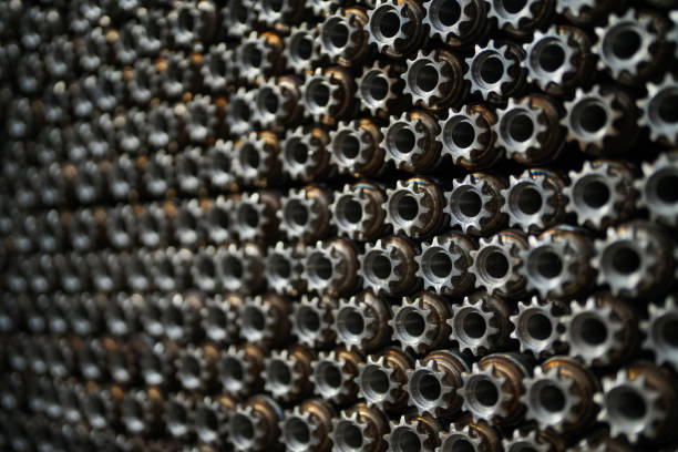 istock aligned gear wheel. industry production 1978441083