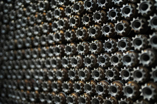 istock aligned gear wheel. industry production 1978442656