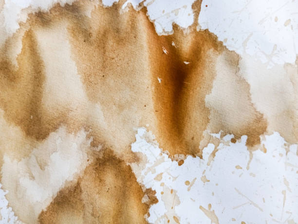 istock Abstract brown coffee grunge background. Hand made abstract artwork. Abstract brown paint wallpaper. Coffee stains, blobs and drops on white paper. 1978496482