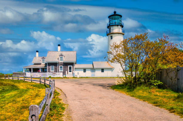 등대로 가는 길 - cape cod national seashore 뉴스 사진 이미지