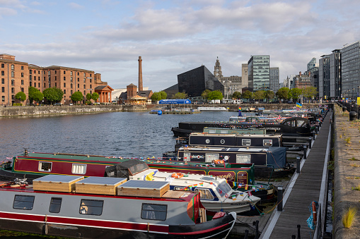 Liverpool, united kingdom May, 16, 2023 view of Liverpool, skyline towards Albert Dock.