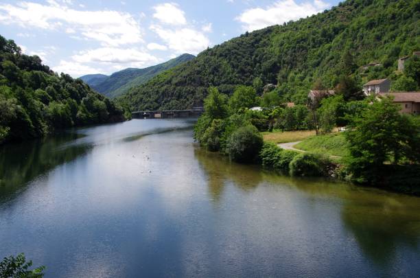 River in Ardeche in France, Europe stock photo