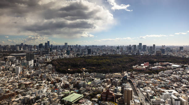 istock Yoyogi Park with Jingumae in the Background on Cloudy Day 1978541695