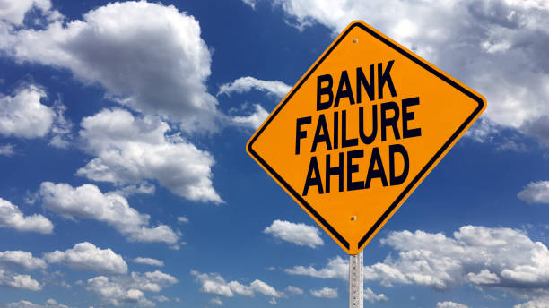 Bank Failure Sign stock photo