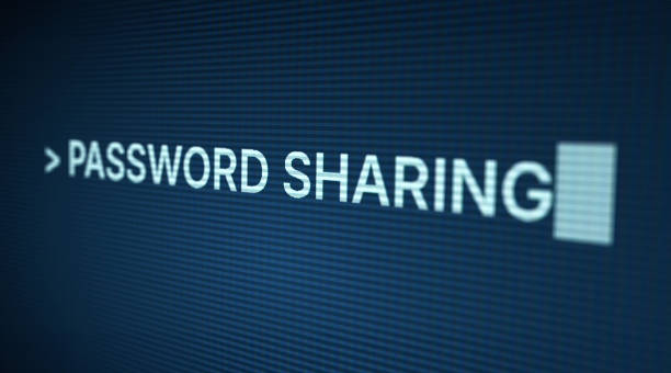 Password Sharing Screen stock photo
