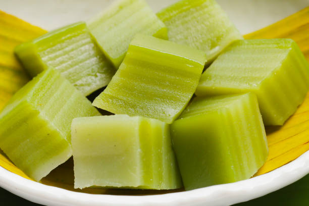istock Steamed pandan layer cake. Thai Desserts. 1978576988