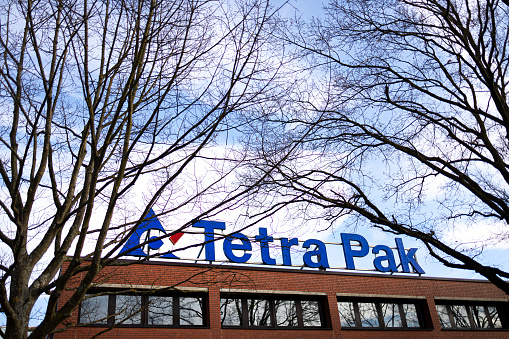 limburg, hesse\n, germany - 29 01 2024: a sign of the tetra pak factory