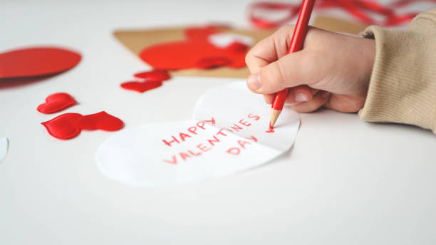 istock Text on the card: Happy Valentine's Day, children's creativity 1978612959