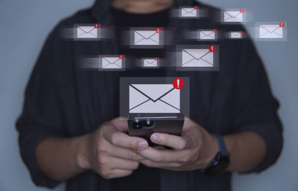 istock Alert warning and notification email concept, company sending many e-mails or digital newsletter to customers. 1978624515