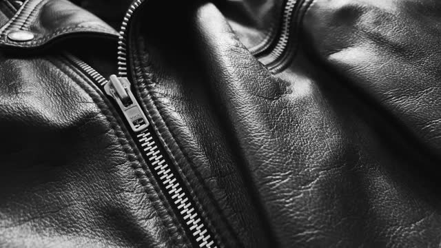 leather jacket close up with details