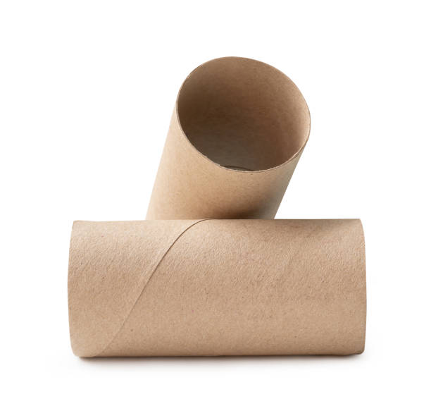 istock Tissue paper cores in stack or cross shape isolated on white background with clipping path 1978704590
